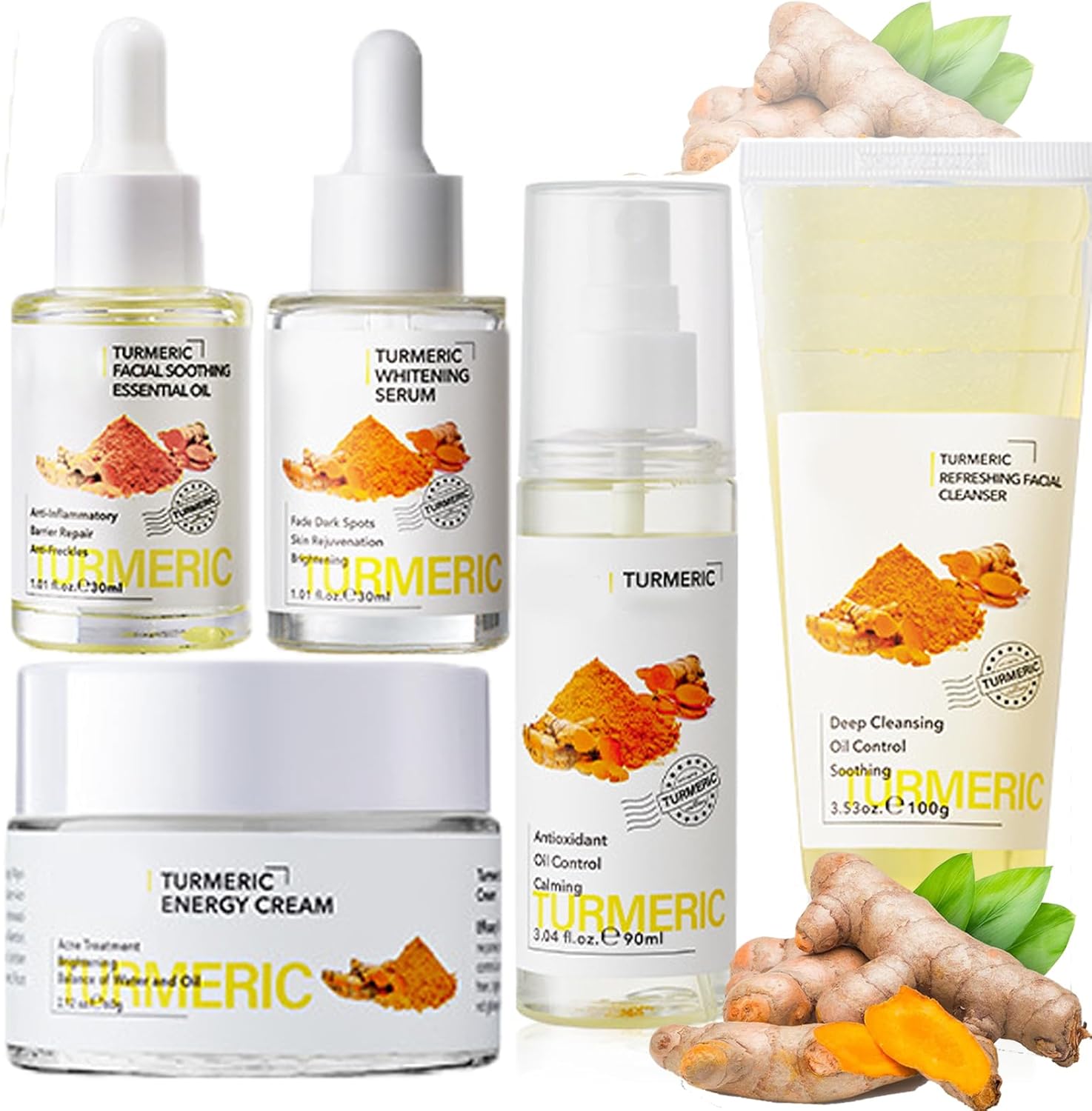 KORMESIC 5PCS Turmeric Skin Care Series Anti Aging Glowing Skin Miss kormesic-5pcs-turmeric-skin-care-series-anti-aging-glowing-skin-miss