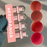 HERORANGE Pack of 4 Korean Cold Brown Milk Mud Matte Lip Glaze Long-Lasting Lipstick