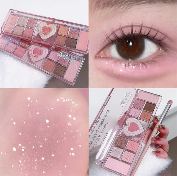 Miss Lara Heart Shape 12 Color Eyeshadow Palette,