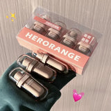 HERORANGE Pack of 4 Korean Cold Brown Milk Mud Matte Lip Glaze Long-Lasting Lipstick