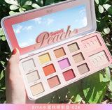 Biya Biya 12 color sweet peach eyeshadow waterproof long-lasting highlight shading powder blush makeup