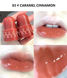 GEGE Bear Seal Lipstick With Mirror Long Lasting Moisturizing Non-stick Cup Clear Lip Glaze Waterproof Jelly