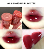 GEGE Bear Seal Lipstick With Mirror Long Lasting Moisturizing Non-stick Cup Clear Lip Glaze Waterproof Jelly