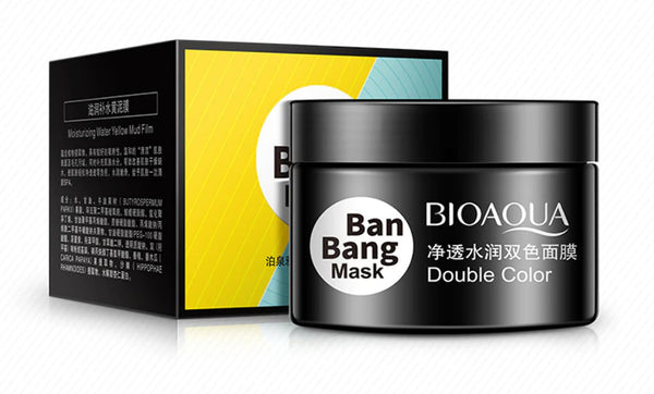 Bioaqua -Ban Bang Dual Color Moisturizing Deep Cleansing Skin Pores Acne Treatment Blackhead Mud Mask BQY1632 50g+50g