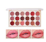 Miss Rose 18 Colors Matte Long Lasting Waterproof Nourishing Lip Cream Palette 18g 7301-006M