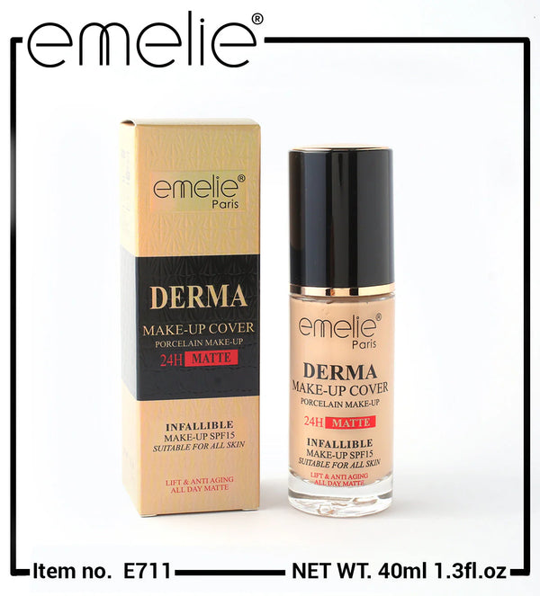 Emelie Derma Make-Up Cover Foundation  – 🧴 Full Coverage, Flawless Confidence