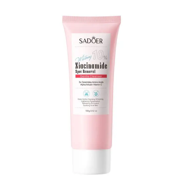 SADOER Organic Vitamin C Niacinamide Brightening Spot Correcting Gentle Facial Cleanser Whitening Moisturizing Acne Removal Face Wash Cleanser 100g SD37527