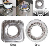 10Pcs Aluminium Stove Disposable Cover Gas Burner Cleaning Pad Mat Kitchen