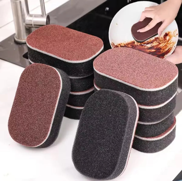 Set Of 2 Rust Remover Brush Three Layers Magic Sponge Stone Pot Cleaning Brush