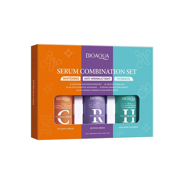 Bioaqua Pack of 3 New Facial serum & Essence liquid Whitening Vitamin C Retinol Hyaluronic Acid Serum 30ml BQY84052