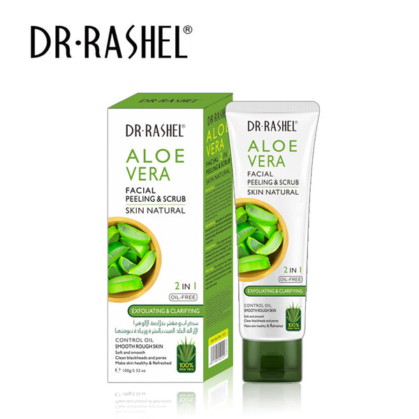 DR.RASHEL 2 in 1 Aloe Vera Exfoliating Cream Peeling Facial Scrub Aloe vera facial peeling &scrub DRL- 1531