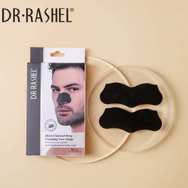 Dr.Rashel 6 Strips Black Charcol Deep Cleansing Nose Strips Nose Mask For Men DRL- 1706