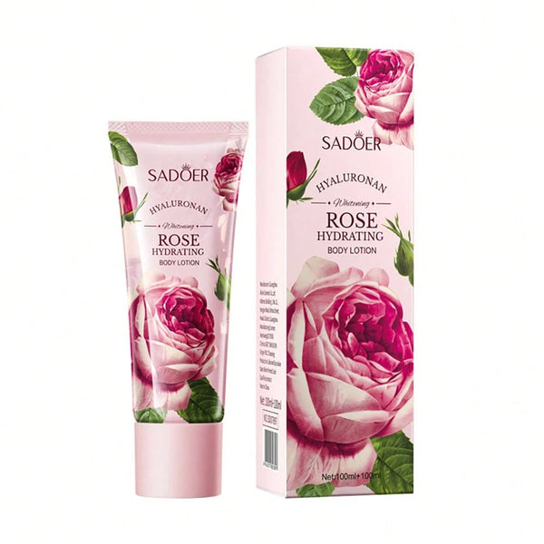 Sadoer Double Tube Hyaluronan Whitening Rose Hydrating Body Lotion 100ml+100ml