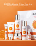 BIOAQUA 6 Pcs Vitamin C Skin Care Set Moisturizing Anti-aging Face Cream Serum Facial Cleanser Skin Care Gift Set Bqy97168