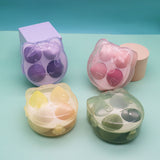 Miss Beauty New 1 Box 4pcs Transparent Kitty Box Pack Makeup Sponge 4 Color Beauty Sponges Cosmetics Puff