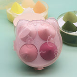 Miss Beauty New 1 Box 4pcs Transparent Kitty Box Pack Makeup Sponge 4 Color Beauty Sponges Cosmetics Puff