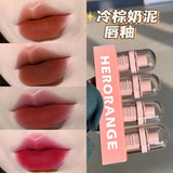 HERORANGE Pack of 4 Korean Cold Brown Milk Mud Matte Lip Glaze Long-Lasting Lipstick