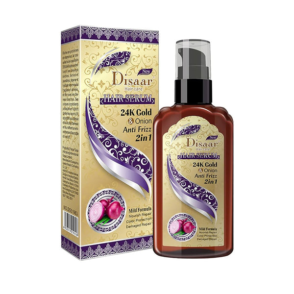 DISAAR 24K Gold & Onion Anti Frizz 2 in 1 Hair 0Serum 120ml- DS51983