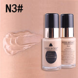 MISS ROSE Waterproof Moisturizing Oil Free Full Coverage Deep Whitener Liquid Foundation 30ml