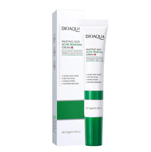 Bioaqua Salicylic Acid Acne Cream Reduces Redness Relieves Acne Scars Tightens Skin Softens Moisturizing Blackheads Removal Cream 20g bqy49044