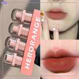 HERORANGE Pack of 4 Lip Gloss Korean Cold Brown Milk Mud Matte Lip Glaze Long-Lasting Lipstick