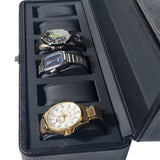 Original Brand Black PU Leather Display Collection Storage 6 Grids Watch Organizer Box