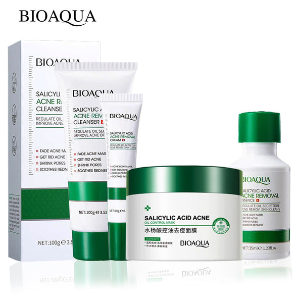 BIOAQUA 4 In 1 Salicylic Acid Acne Oil Control Acne Removal Shrink Pores Skin Care Series