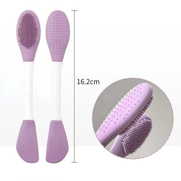 Silicone Double Head Mask Brush, Silicone Face Wash Brush, Mud Film Special Scraper Applicator, Facial Cleansing Brush, Cleaning Tool
