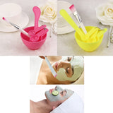 4 in 1 DIY Facial Beauty Mask Bowl with Stick Brush Set (Set of 6) Random Color