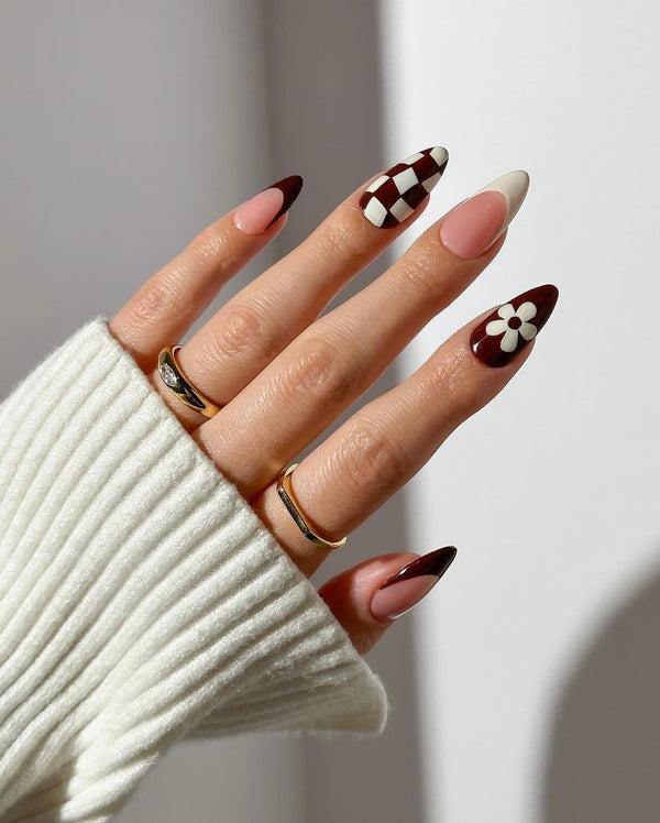 Miss Beauty Premium 12 Pcs  Nails Mottled Almond False Nails