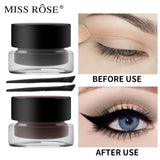 MISS ROSE 2 COLOR GEL EYELINER BLACK AND BROWN 24 HOURS WATERPROOF SET