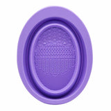 mini Makeup Brush Cleaning Mat, Soft and Durable Silicone Cosmetic Cleaner Pad, Foldable Makeup Brush BX1051