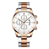 Men Fashion Quartz Wrist Watch Stainless Steel Watch Date Alloy Clock Watches With Gift Box