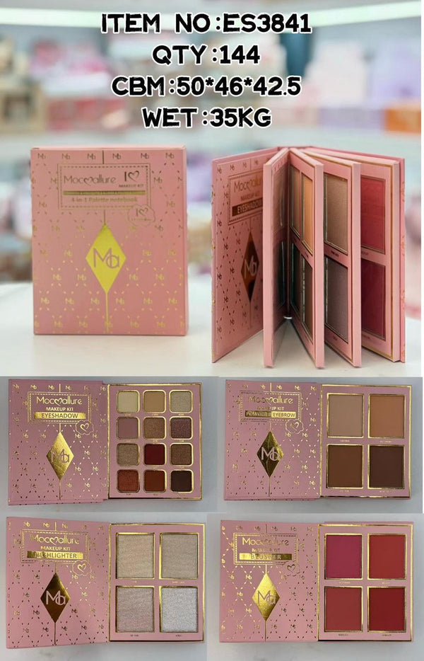 Mocmallure 4 in 1 Pink Mini beauty book palette