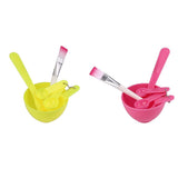 4 in 1 DIY Facial Beauty Mask Bowl with Stick Brush Set (Set of 6) Random Color