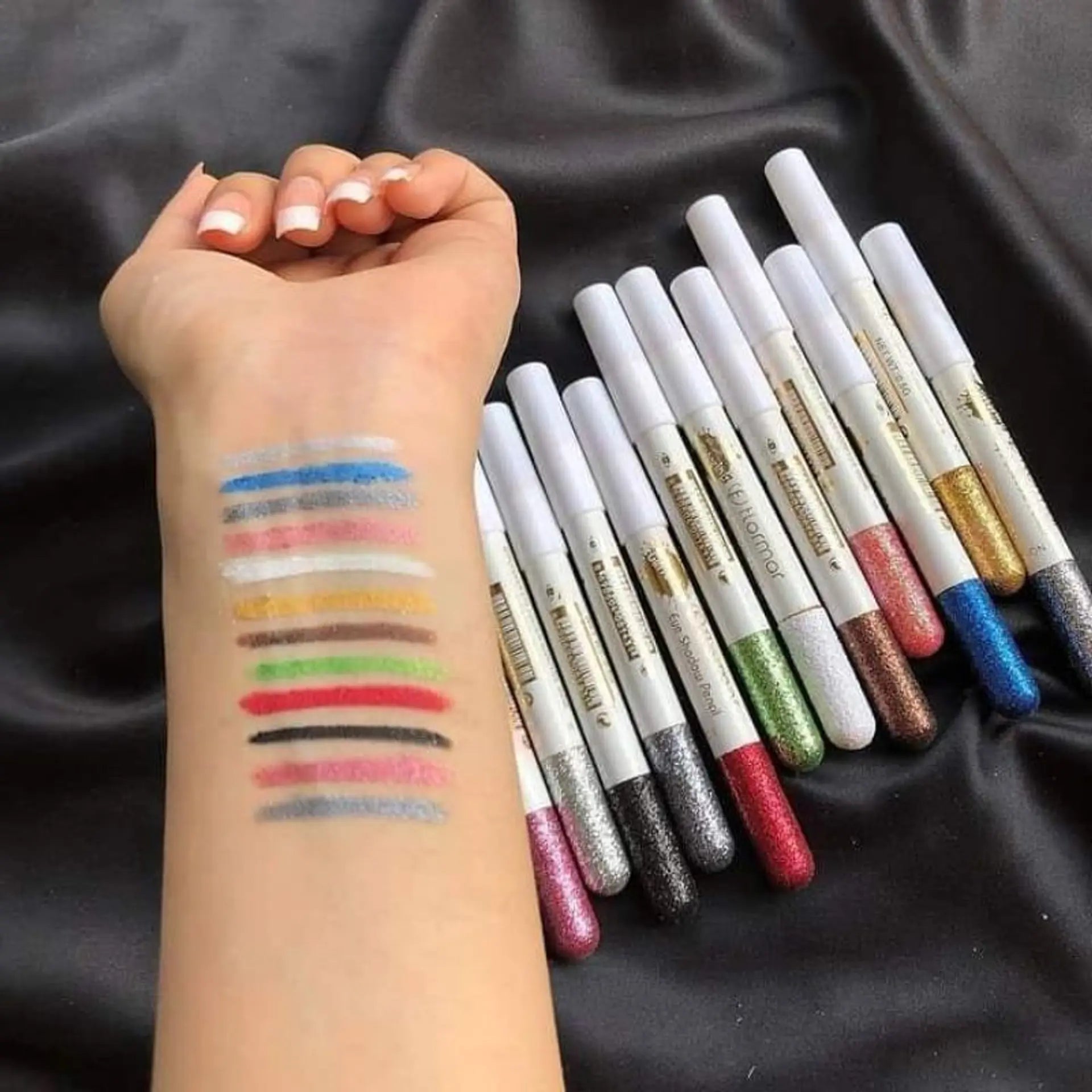 Flormar Pack Of 12 Multicolor Glitter Eye-Shadow Pencil
