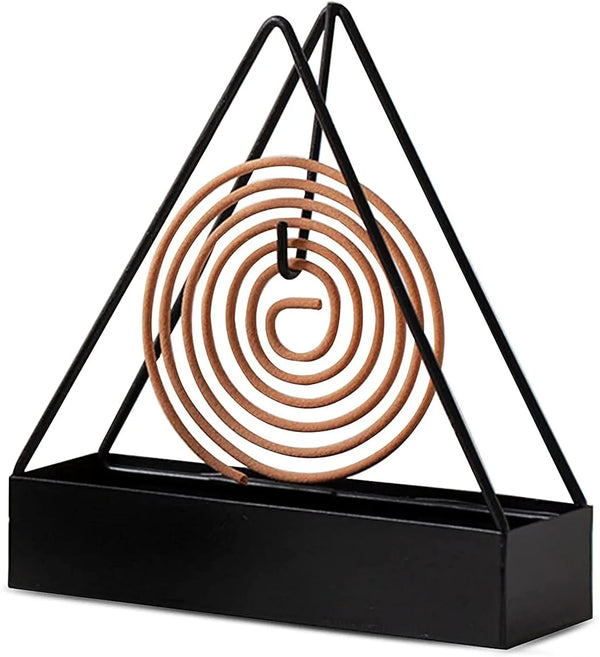 New Anti-Scald Mosquito Coil Holder With Tray Creative Wrought Iron Triangular Shape Mosquito Repellent Incense Rack Home Decor Tool