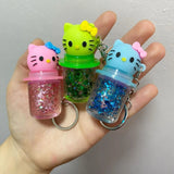 Hello Kitty keychain Color changing Glitter lip gloss