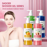 SADOER Blue Berry Scrub Skin Hydrating Body Wash Exfoliating Lightening Whitening Shower Gel 300ml - SD57126