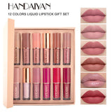 HANDAIYAN 12 Colors Matte Liquid Lipstick Lip Gloss  Set 2.5ml*12pcs 0695