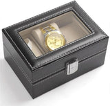 Original Brand Black PU Leather Display Collection Storage 3 Grids Watch Organizer Box