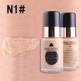 MISS ROSE Waterproof Moisturizing Oil Free Full Coverage Deep Whitener Liquid Foundation 30ml