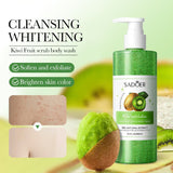 SADOER Kiwi Fruit Scrub Skin Hydrating Body Wash Exfoliating Lightening Whitening Shower Gel 300ml- SD57133