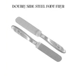 Stainless Steel Double Sided Foot Filer, Pedicure Foot Scrub Callus Remover Hard Skin Scraper Filer