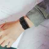 New Lava Led Digital Alloy Bracelet Black Metal Stylish Chain Wrist Watch For Men With Gift Box