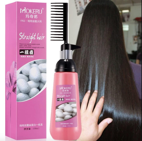 New Mokeru  Easy Using Smooth Hair Nourishing Straight Hair Cream Treatment With Brush 150ml