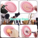 mini Makeup Brush Cleaning Mat, Soft and Durable Silicone Cosmetic Cleaner Pad, Foldable Makeup Brush BX1051