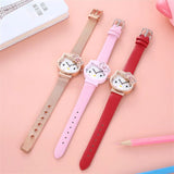 Hello Kitty New Luxury Rubber Straps Analog Quartz Stylish Kity Dial Watch For Women Pink (With Gift Box)