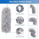 Miss Beauty Microfiber Feather Duster Bendable & Extendable Fan Cleaning Duster with 100 inches