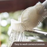 Silicone Scrubber Glass Cleaner Long Handle Cleaning Brush, Soft Silicone Flexible Brush